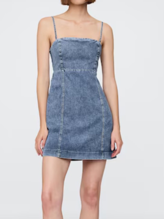 GAP Dresses & Skirts - GAP ultra Soft Blue Denim Mini Dress with Spaghetti Straps